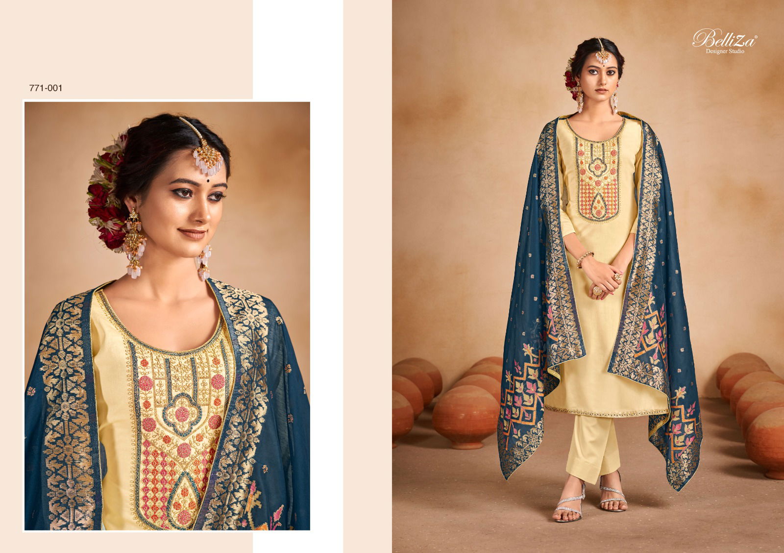 Saadgi By Belliza 771-001 To 771-008 Cotton Dress Material Catalog